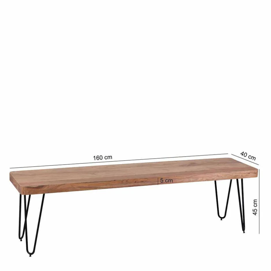 Loft Style Essbank mit Massivholz Akazie Lariona & Metall^Wohnen Best