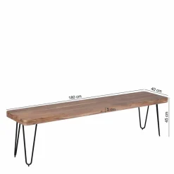 Loft Style Essbank mit Massivholz Akazie Lariona & Metall^Wohnen Best