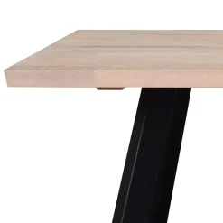 Loft Tisch Eiche White Wash & 6 Stühle Pulva in Braun Microfaser (siebenteilig)^Wohnen Discount