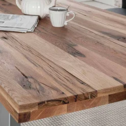 Wohnen Loft Tisch Nestore aus Eiche und Edelstahl