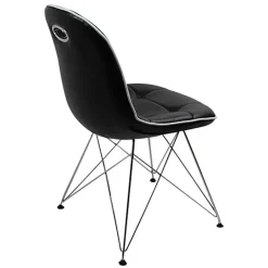 Wohnen Loft Tischgruppe in Schwarz Weiß Wancora mit Schalenstühlen (fünfteilig)