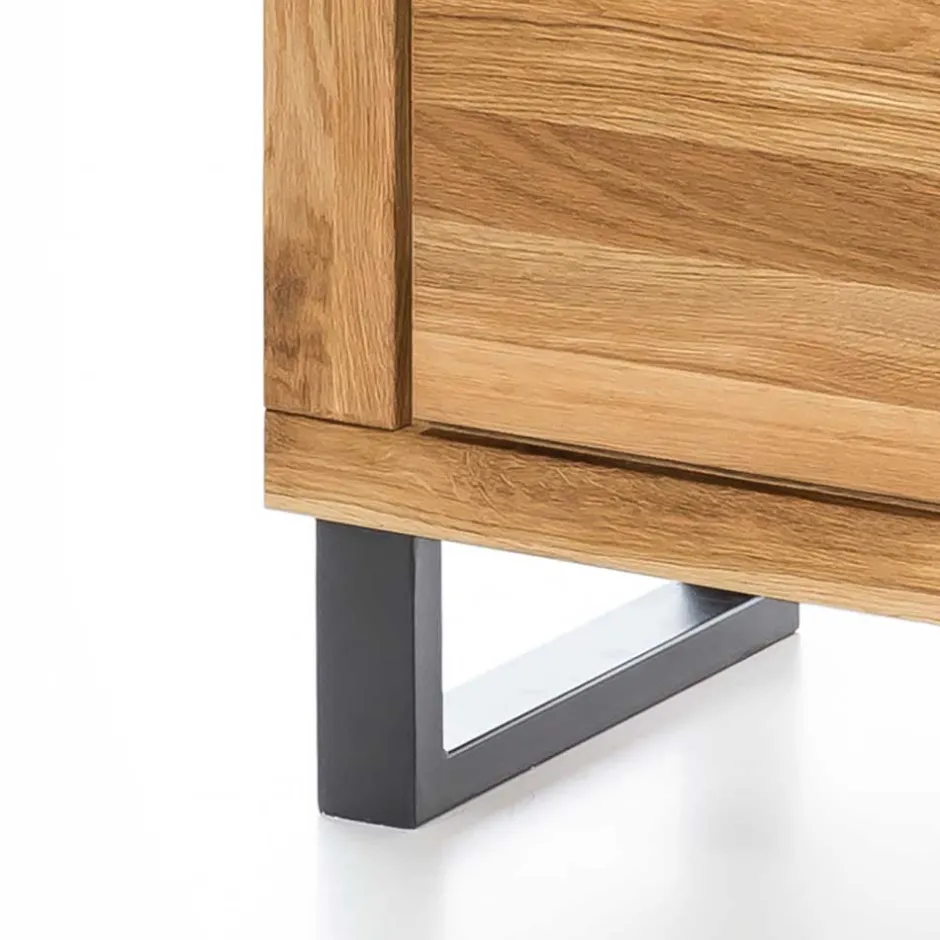 Wohnen Loft Vitrinenschrank in teilmassiver Wildeiche - Arello