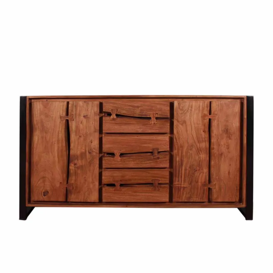 Wohnen Loft-Stil Anrichte Smantana aus Akazie Massivholz