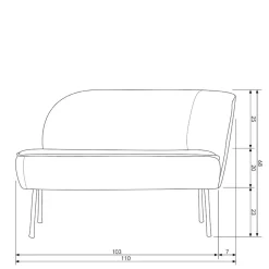 Lounge Couch in Khaki mit Schwarz - Cuba^Wohnen Online