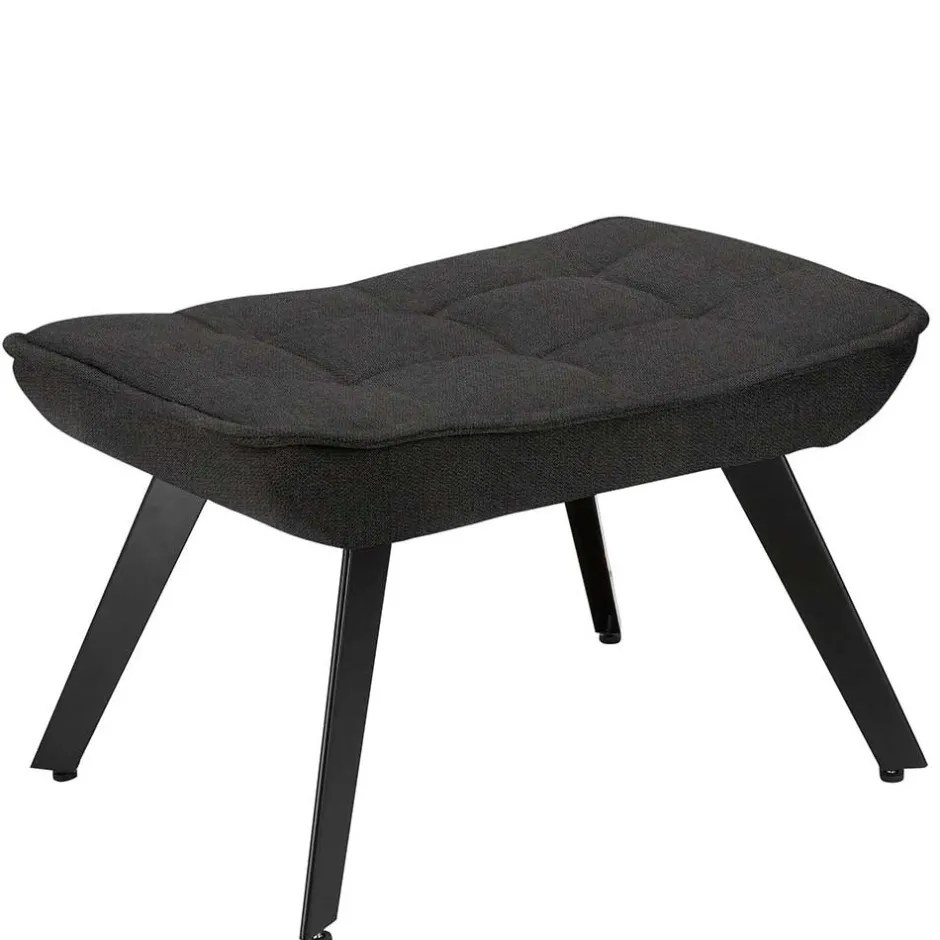 Lounge Sessel mit Hocker in Anthrazit - Mook (zweiteilig)^Wohnen Best