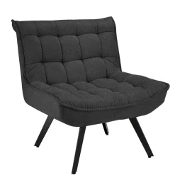 Lounge Sessel mit Hocker in Anthrazit - Mook (zweiteilig)^Wohnen Best