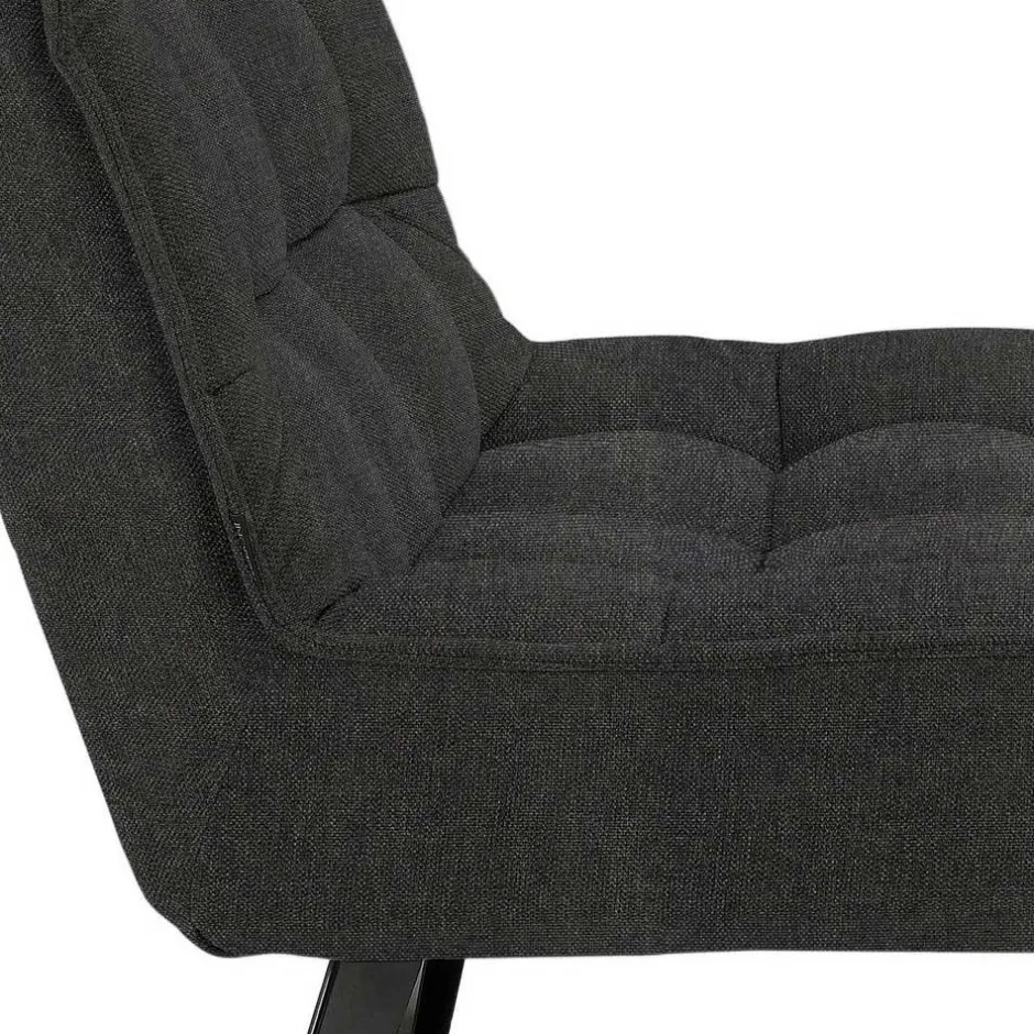 Lounge Sessel mit Hocker in Anthrazit - Mook (zweiteilig)^Wohnen Best