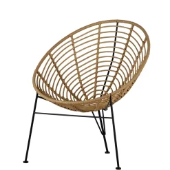 Lounge Stuhl aus Geflecht in Beige - Padiona^Wohnen Discount