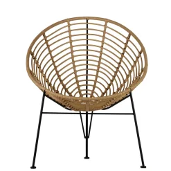 Lounge Stuhl aus Geflecht in Beige - Padiona^Wohnen Discount