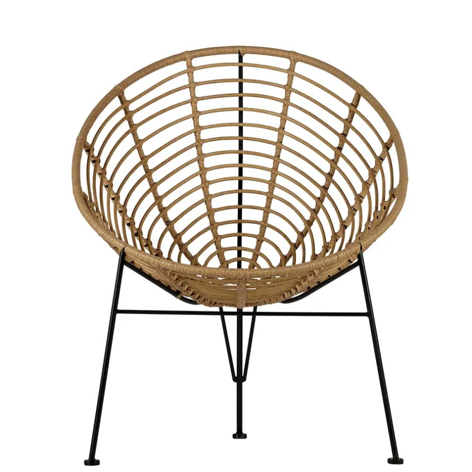 Lounge Stuhl aus Geflecht in Beige - Padiona^Wohnen Discount