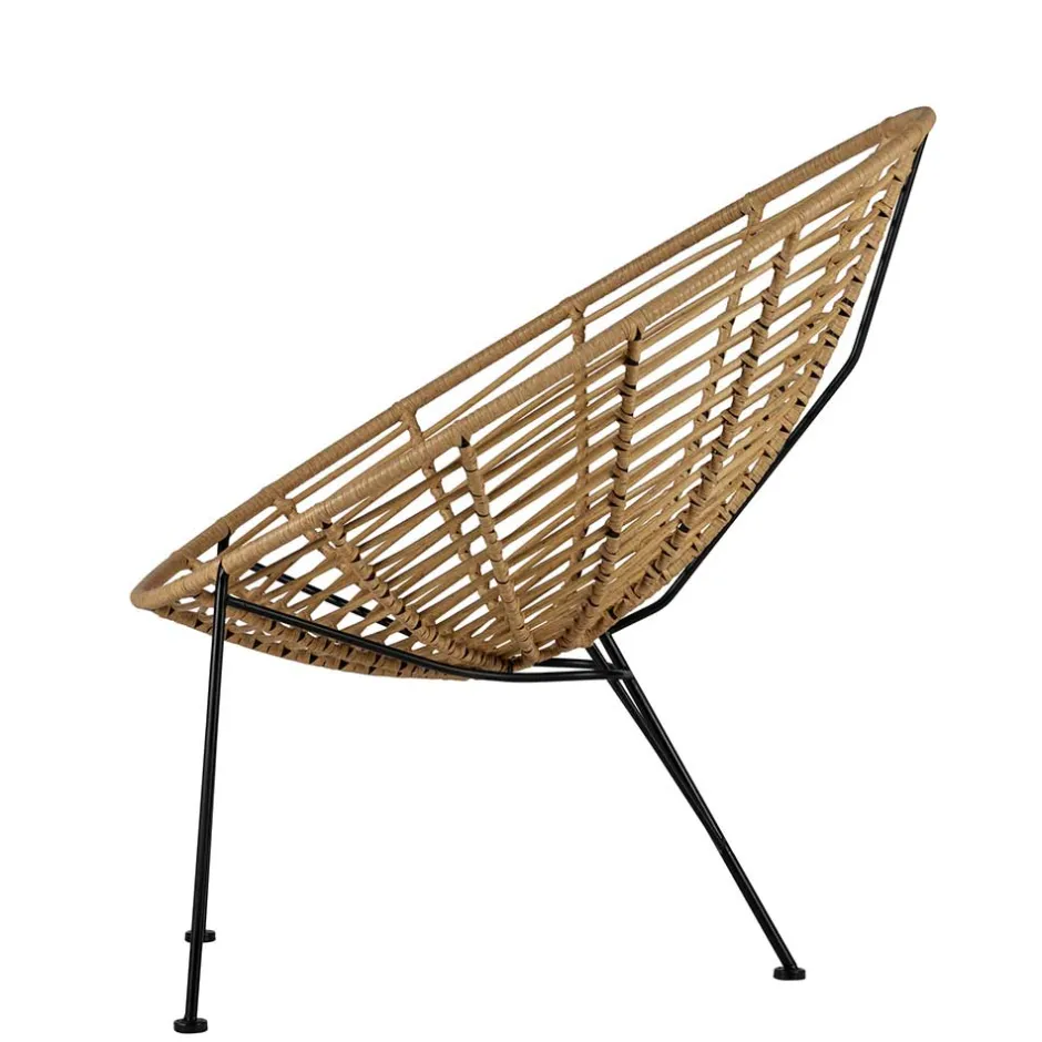 Lounge Stuhl aus Geflecht in Beige - Padiona^Wohnen Discount