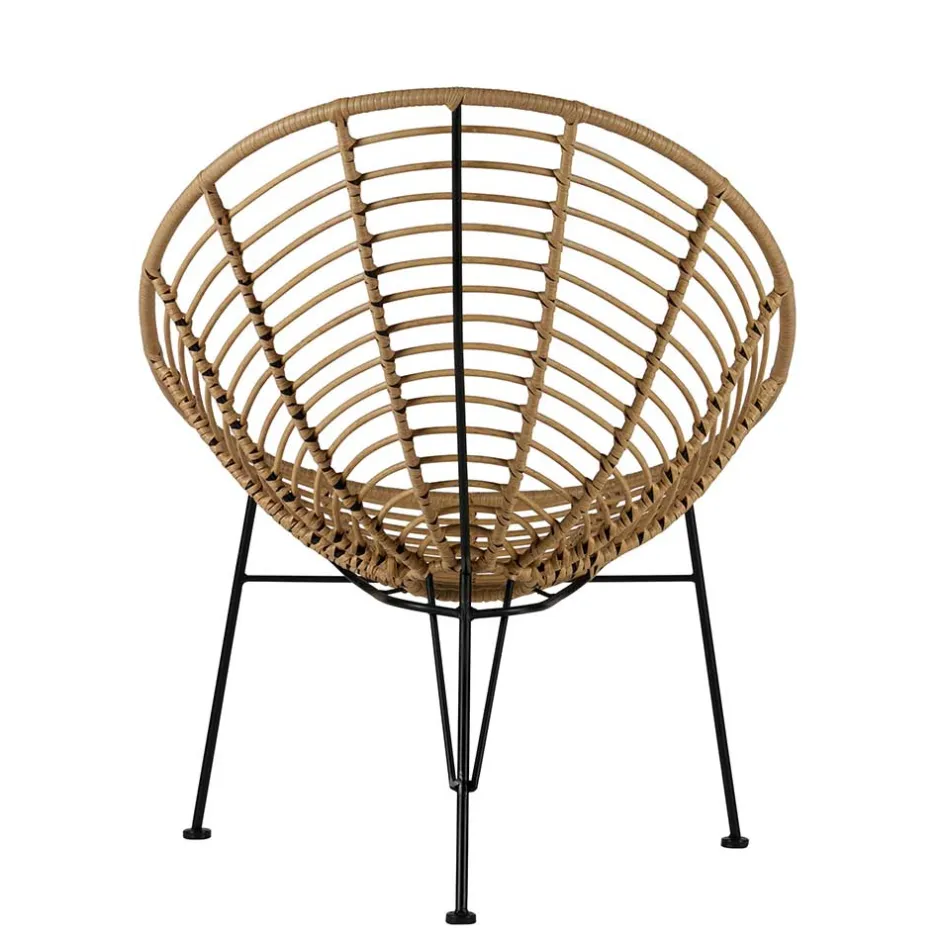 Lounge Stuhl aus Geflecht in Beige - Padiona^Wohnen Discount