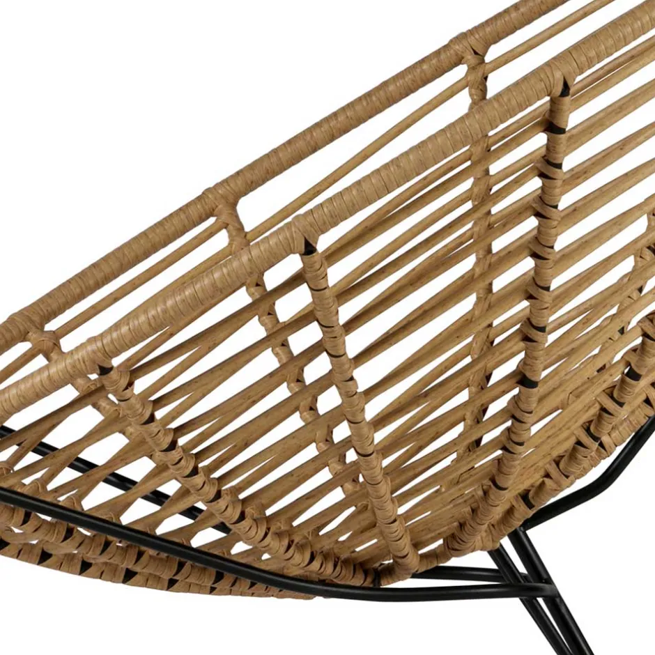 Lounge Stuhl aus Geflecht in Beige - Padiona^Wohnen Discount