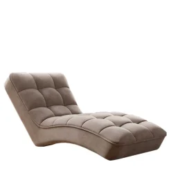 Loungeliege in Beigegrau Veloursbezug - Loriot^Wohnen Hot