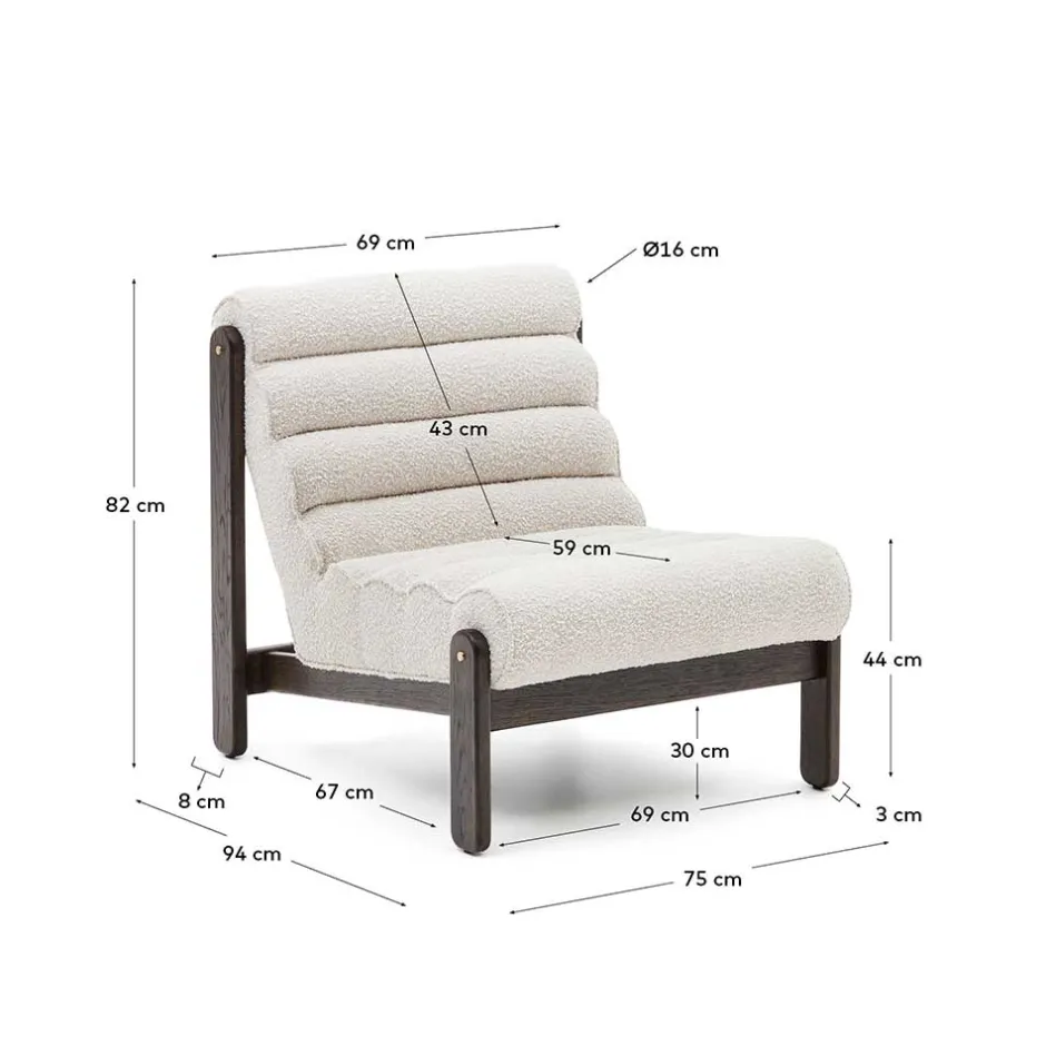 Loungesessel aus Boucle in Weiß - Yasmel^Wohnen Hot