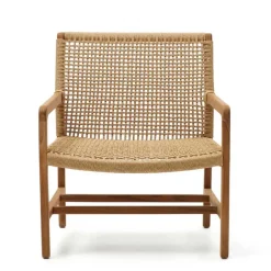 Loungesessel aus Geflecht und Teakholz - Comrinaca^Wohnen Clearance