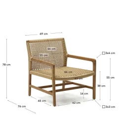 Loungesessel aus Geflecht und Teakholz - Comrinaca^Wohnen Clearance