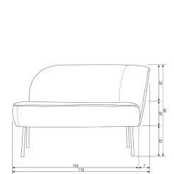 Wohnen Loungesofa aus Boucle Stoff in Beige - Laderla