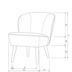 Loungestuhl aus Samt in Khaki - Griffina^Wohnen Best