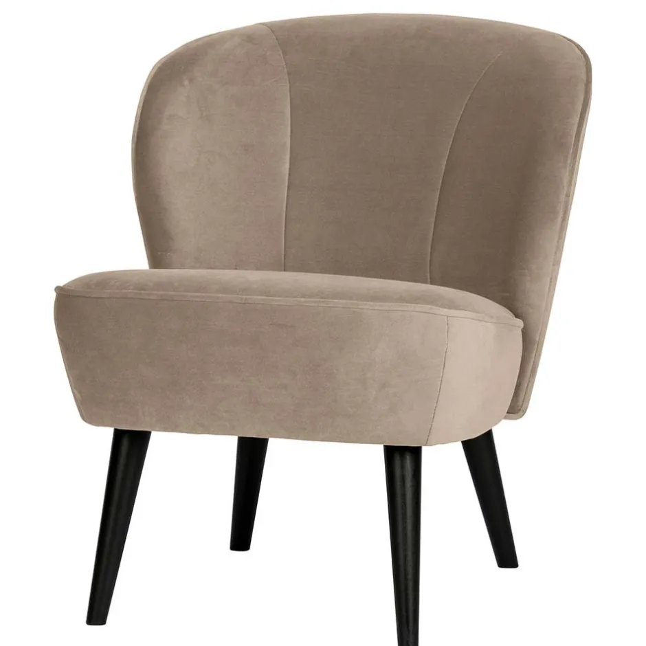 Loungestuhl aus Samt in Khaki - Griffina^Wohnen Best