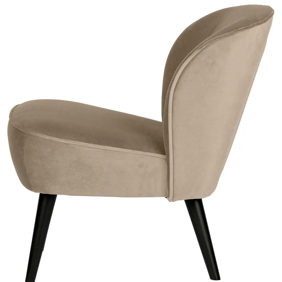 Loungestuhl aus Samt in Khaki - Griffina^Wohnen Best