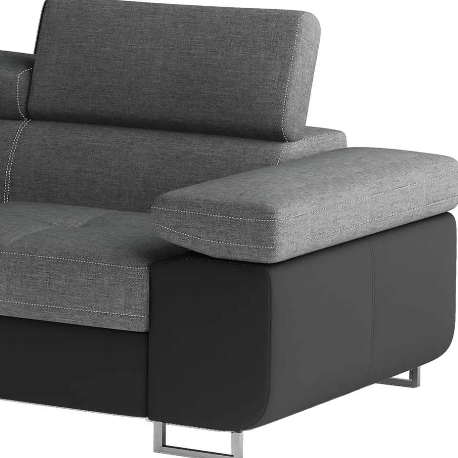 Wohnen L-Schlafsofa in Grau und Schwarz - Vichada
