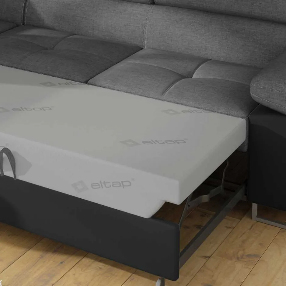 Wohnen L-Schlafsofa in Grau und Schwarz - Vichada