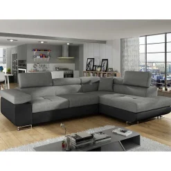 Wohnen L-Schlafsofa in Grau und Schwarz - Vichada