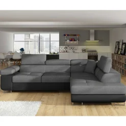 Wohnen L-Schlafsofa in Grau und Schwarz - Vichada