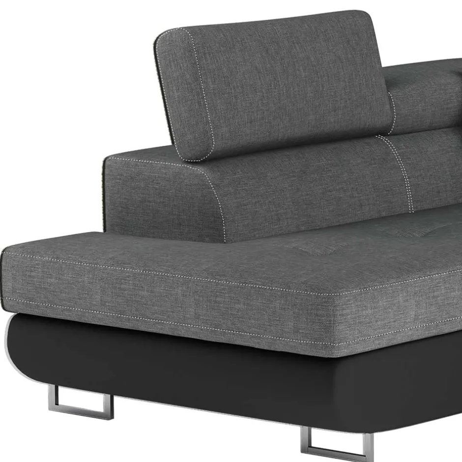 Wohnen L-Schlafsofa in Grau und Schwarz - Vichada