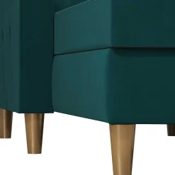 L-Schlafsofa in Petrol Samt - Samanca^Wohnen New