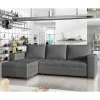 Wohnen L-Sofa Schlafcouch in Dunkelgrau Stoff - Planet