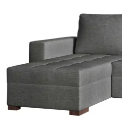 Wohnen L-Sofa Schlafcouch in Dunkelgrau Stoff - Planet