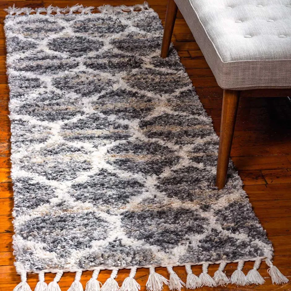 Läufer mit Fransen und Kachelmuster - Kalabria^Wohnen