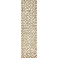 Wohnen Läufer Teppich mit Kachelmuster und hohem Flor - Mocorapo