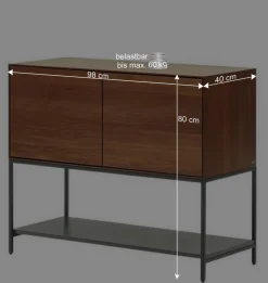 Luftige Türen-Kommode in Nussbaumfarben - Milena^Wohnen Online
