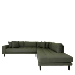 Wohnen L-Wohnlandschaft in Oliv Grün Stoff - Udolph