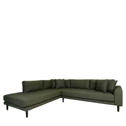 Wohnen L-Wohnlandschaft in Oliv Grün Stoff - Udolph