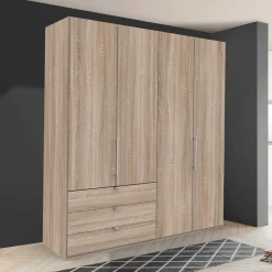 2m breiter Gleittüren-Schrank mit drei Schubladen - Zayun^Wohnen New