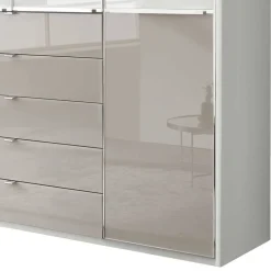 1,98m Kombi-Kleiderschrank mit Glasfront - Pascan^Wohnen Outlet