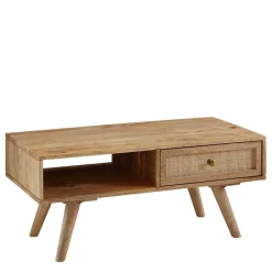 Mangoholz Couchtisch mit Fach & Schublade - Kanados^Wohnen Sale