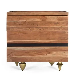 Mangoholz Kommode mit Marmorplatte - Rasvanna^Wohnen Outlet