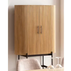 Wohnen Mangoholz Schrank in Lamellenoptik - Dorian