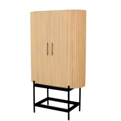 Wohnen Mangoholz Schrank in Lamellenoptik - Dorian