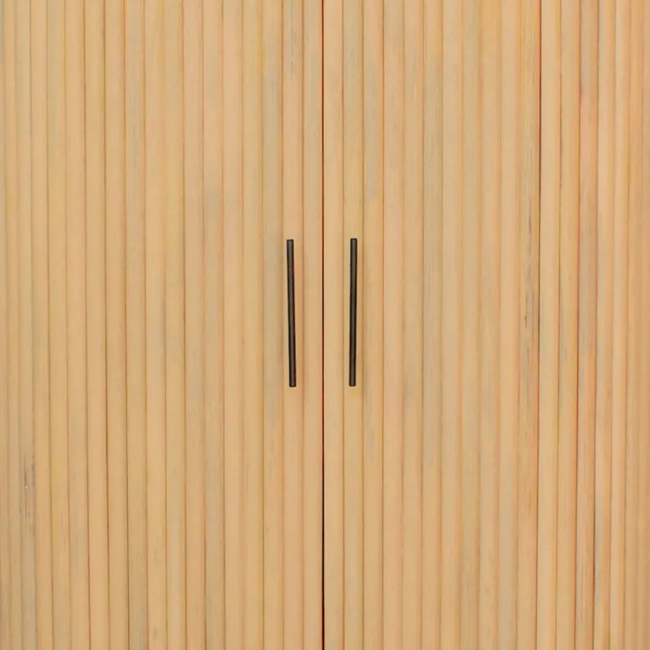 Wohnen Mangoholz Schrank in Lamellenoptik - Dorian