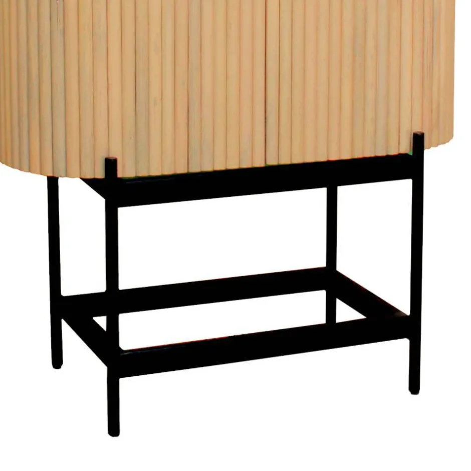 Wohnen Mangoholz Schrank in Lamellenoptik - Dorian