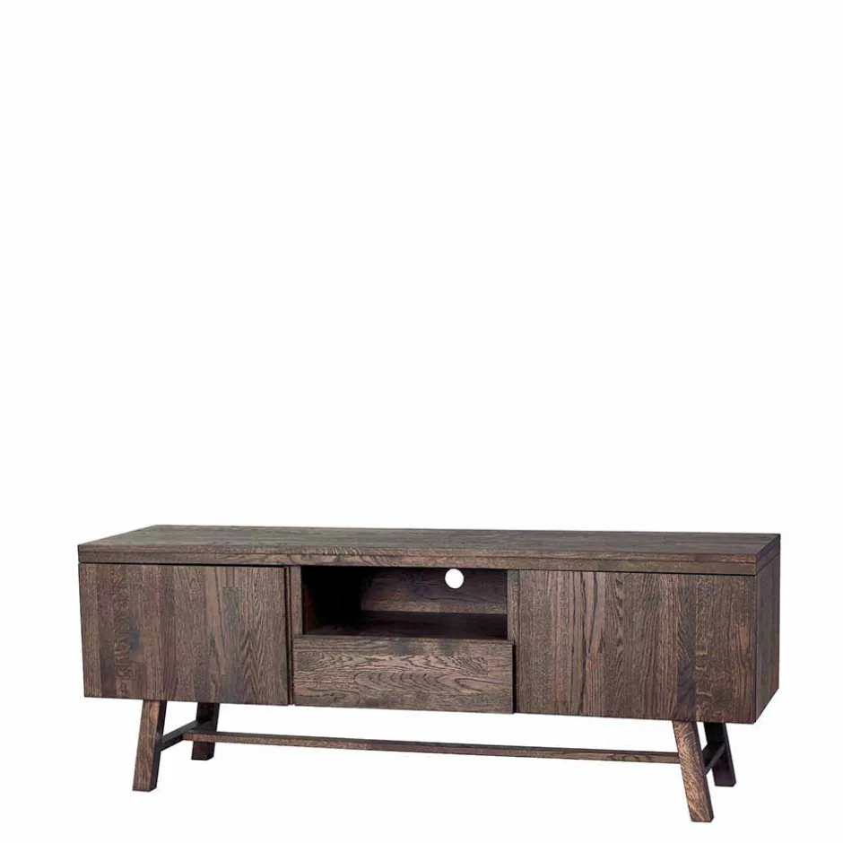 Wohnen Markantes Retro TV Board aus Eiche dunkel - Vedraza