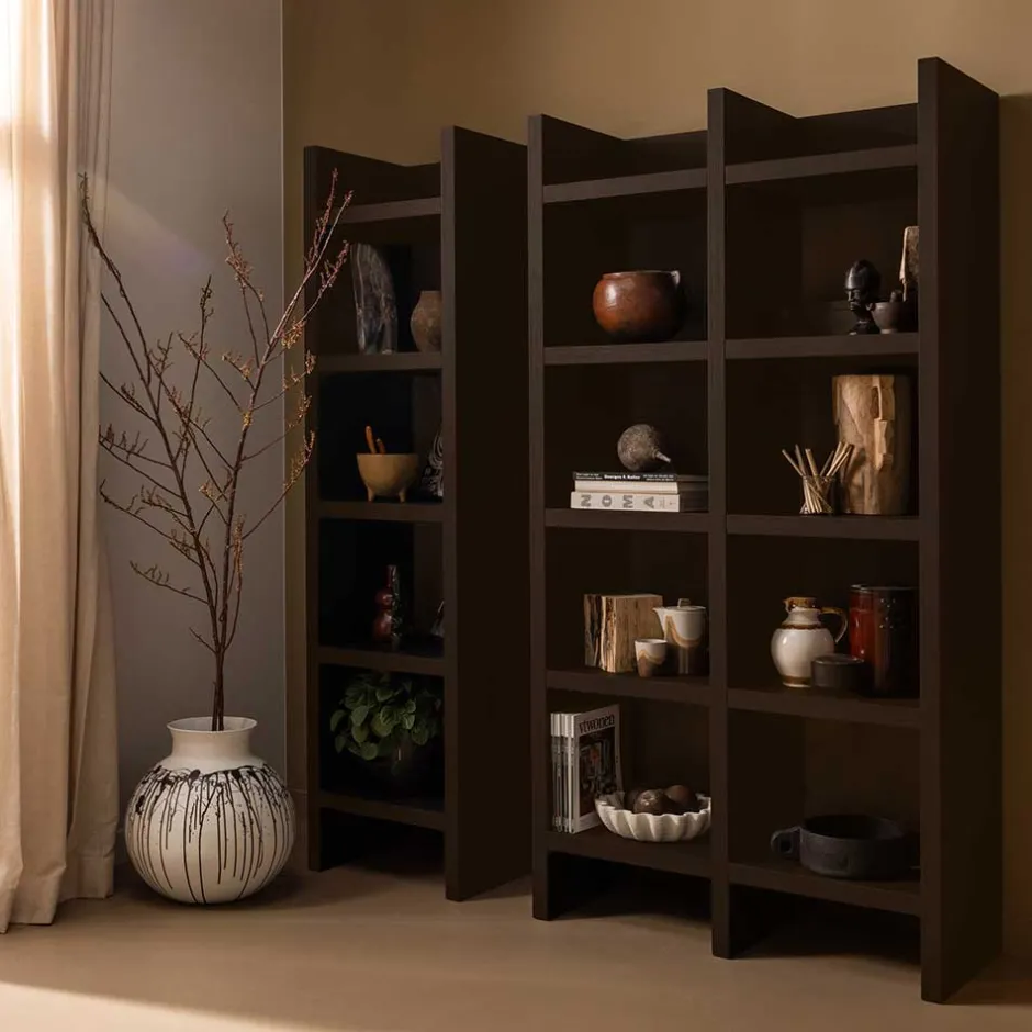 Wohnen Markantes Standregal in Dunkelbraun - Belpasso