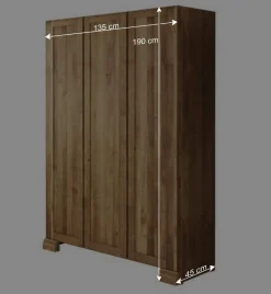 Wohnen Massiv Kleiderschrank Vaskov aus Wildeiche geölt