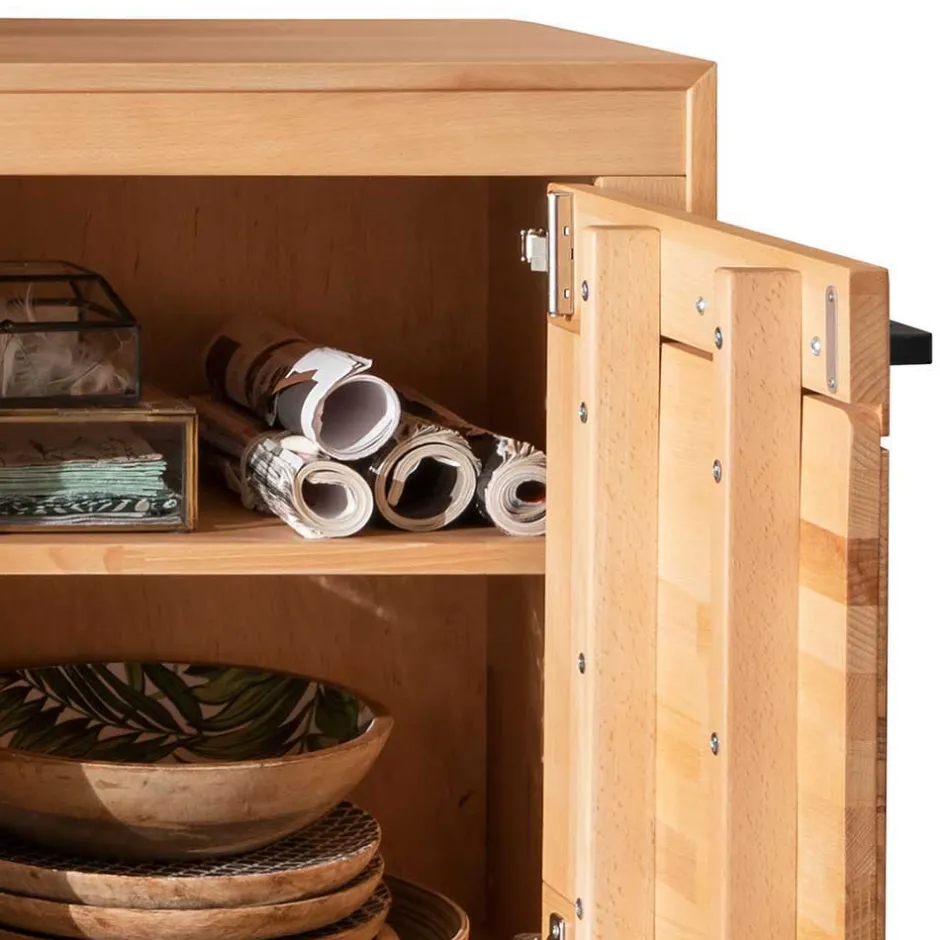 Massive Anbauwand aus Kernbuche - Sarosca (vierteilig)^Wohnen Discount